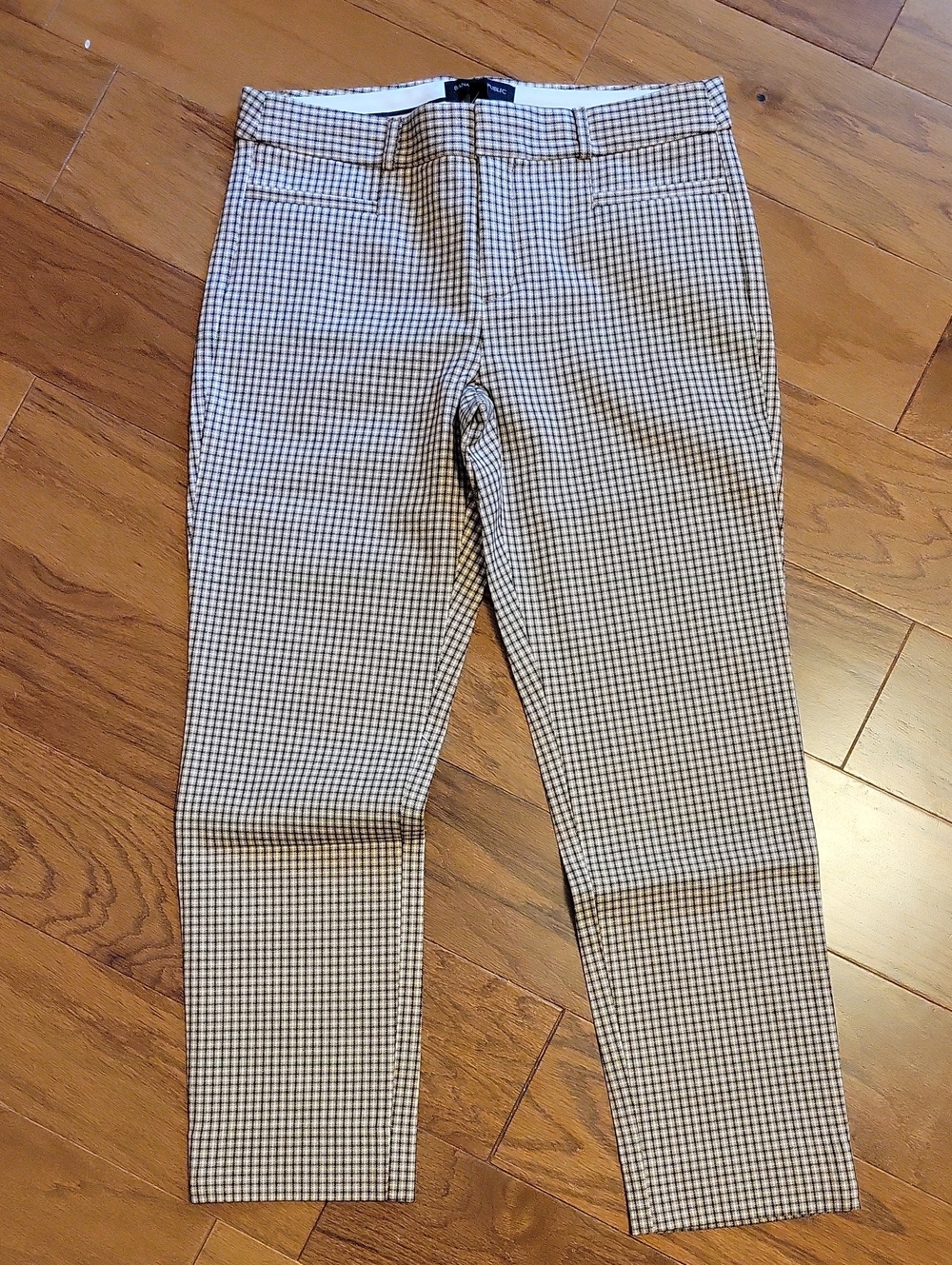 Banana Republic Checked Sloan Ankle Pants in Brown, Black and White 4P NWT